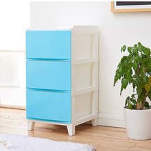 Cassettiera comodino in plastica semplice contenitore con 20 KG armadio multi-strato cucina bagno camera da letto, tre piani, bianco, verde