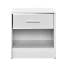 Comodino da Letto Elegante Bianco 1 x cassetto 1 x mensola