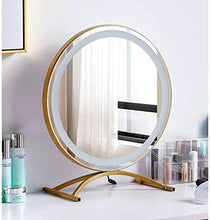 Specchio per Vanity da Tavolo in Oro con luci, Trucco Touch Screen Illuminato 40cm per spogliatoio e Camera da Letto
