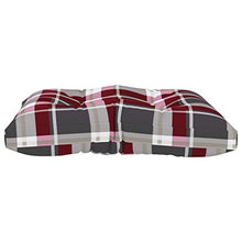 vidaXL Cuscino per Pouf su Pallet Rosso Motivo a Quadri in Tessuto