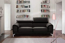 Mobilier Deco - Divano di design Carlo a 3 posti, in similpelle, colore: Nero
