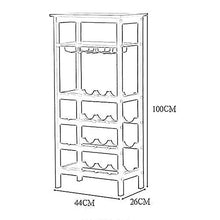 LXD Portabicchieri da Vino, 6 Tier Solid Wood Bobinet Wine Glack Glass Rack Home Pavimento Di Vino Bottiglia Di Vino Stand -2 Colori 44 × 26 × 100 cm,Bianca