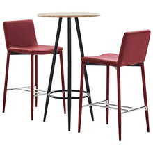 UnfadeMemory Set da Bar Set di mobili per Cucina, Giardino 3 pz in Similpelle Rosso Vino