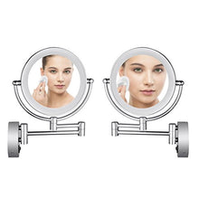 AECHOO Bathroom wall mirrors LED illuminated make-up mirrors 10X magnification Hidden installation Simply and luxurious Decor for Hotel Vanity Chrome finish