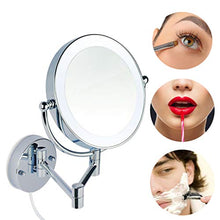 JLSun JL58-5 - Specchio cosmetico illuminato da parete, 3 livelli di ingrandimento a scelta