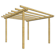 GAZEBO PERGOLA 200X200 LEGNO PINO MASSELLO IMPREGNATO