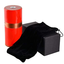 QINJLI Alluminio Cigar Box, Cigar Box Gift Box, Red Sigaro Cilindro, Sigaro igrometro umidificatore Corsa Sigaro Tubo 7 Cigar 28 Millimetri