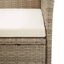 SKM Set da Pranzo da Giardino 9 pz con Cuscini in Polyrattan Beige-6048