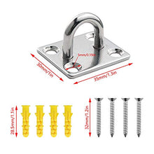 FYSL 6 Placca Occhiello in Acciaio Inossidabile,Piastra con Occhiello e moschettone per Yoga Altalene/Amache/Sartiame Marino