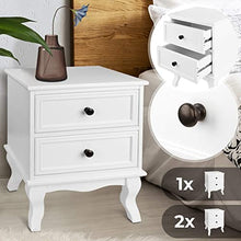 MIADOMODO® Comodino con 2 Cassetti - 49x34,5x30cm, Bianco, in Legno e MDF, Set da 1 o 2 - Comodino da Letto, Comodino Camera da Letto, Comodini da Notte, Camera da Letto Salotto (Set da 1)