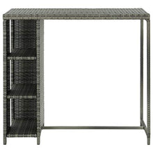 FAMIROSA Tavolo da Bar con Ripiani Grigio 120x60x110 cm in Polyrattan-3477