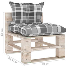 vidaXL Divano Centrale da Giardino Pallet con Cuscini in Legno di Pino
