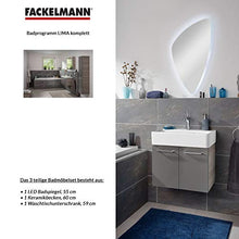 FACKELMANN - Set di mobili da bagno, 3 pezzi, con mobiletto sottolavello, 35 cm di profondità e lavabo in ceramica, 60 cm