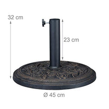 Relaxdays Base per Ombrellone, per Aste con D: 35 mm, 38mm, 48 mm, Adattatori Precisi, Antivento, Stabile, Nero