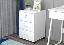 ZXPzZ Armadi per Ufficio, Armadietti, Mobili per mobili, Mobili da Camera da Letto di Lusso assemblati Comodino con 3 cassetti-16x16x22 Pollici (Colore : Bianca)
