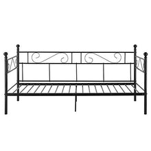 [en.casa] Divano Letto Metallo 200 x 90 cm Sofa Singolo Design Incluso Rete a Doghe Nero