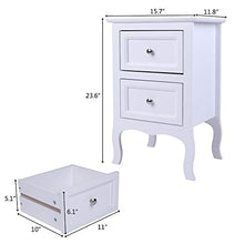 Comodino, comodino a due livelli, colore bianco