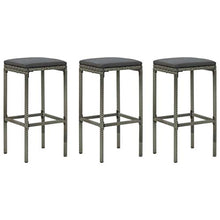 vidaXL Set Bar da Giardino 4pz con Cuscini in Polyrattan Grigio