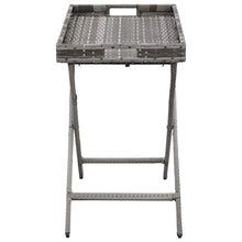 E E-NICES Tavolo Pieghevole Grigio 80x45x75 cm in Polyrattan