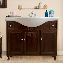 Shop Chic Arredo bagno arte povera base in legno con lavabo in ceramica