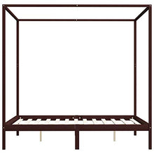 FAMIROSA Giroletto e Baldacchino 2 Cassetti Marrone Scuro Pino 160x200cm