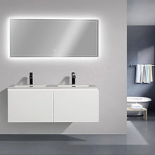 Mobile bagno Luna 1200 bianco opaco - Specchio opzionale, Lavabo minerale:lucido, Specchio:Con specchio 2137