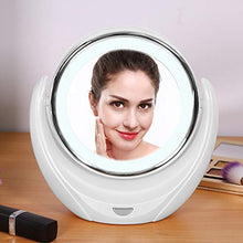 Specchio da trucco, LED HD 5X Magnifier 360 gradi girevole doppio specchio trucco Vanity specchio