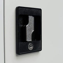 Armadio Armadio in acciaio con 6 scomparti e 2 ante per ufficio e scuola, grigio 90 x 40 x 180 cm