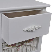 FAMIROSA Armadio con 1 Cassetto e 2 Cestini Bianco in Legno di Paulownia