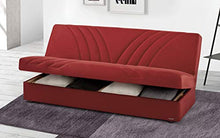Dafnedesign.Com - Divano Letto 3 posti - Colore: Rosso - Versione: 3 posti - e Similpelle - Letto Una Piazza e Mezzo - cm. 225 x 87 x 92h