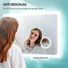 Emke, specchio da bagno a LED, con illuminazione, luce bianca calda