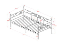 LiePu Letto Singolo Divano Letto Moderno Struttura Letti in Metallo per Bambini o Adulti - 90 × 200 CM, Nero