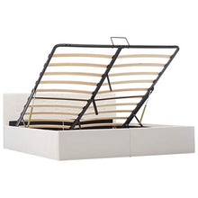 SKM Giroletto con Contenitore Idraulico Bianco Similpelle 160x200 cm