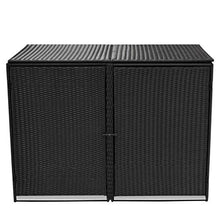 UnfadeMemory Copribidone Doppio per Spazzatura Polirattan Nero 148x80x111 cm