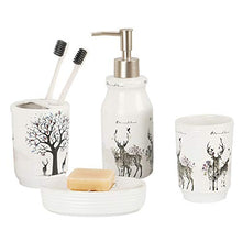 WYPDM Nordic Lavaggio Ceramica Set Elk Modello da Bagno 4 Pezzi collutorio Coppa Piatto di Sapone Supporto del Toothbrush Lotion Dispenser
