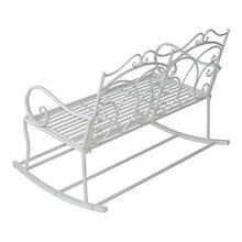 miozzi Panchina a Dondolo da Giardino 2 Posti in Ferro Shabby Bianco 102x74.5x78 cm