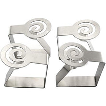 MICHETT, 4 fermatovaglia in acciaio inox, per esterni, per ristoranti, feste, picnic, buffet, colore argento