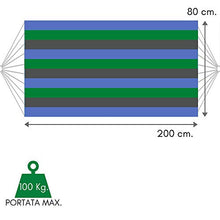 ZIK Amaca Doppia da Giardino per Esterno, Larga e Leggera, in Cotone con Borsa, Barre in Legno - Multicolor 150x200
