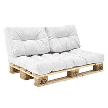 [en.casa] Cuscini per Palette - a Un Set di 5 - Cuscino Sedile + Cuscino Schienale [Bianco] Divano a Palette Adatto per Dentro e Fuori - Arredi Casa
