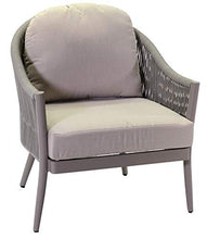 Set Salotto da Giardino Divano 2 Poltrone e Tavolino in Corda Renton Grigio