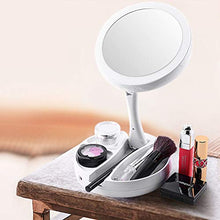 WM Specchio di Trucco Portatile Piccolo Specchio Rotondo LED Specchio Il Trucco della Lampada Pieghevole Specchio Rotante di 360 Gradi mirror-10.20