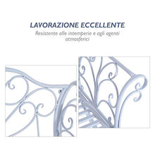 miozzi Panchina in Metallo da Giardino Bianco 134x51x89 cm