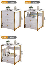 QWERTYUIOP Comodino Comodino Camera da Letto Mobili 1/2/3 Cassetto Comodino Armadietto MDF Board Struttura in Marmo (con 2 Cassetti)