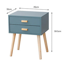 Flyelf Comodino Tavolino con 2 Cassetto 35 * 45 * 59.5 cm (Grigio Blu, 2)