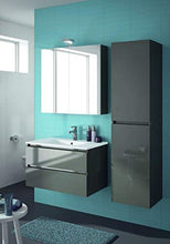 ALLIBERT - Set di mobili da bagno premontati, funzione Softclose, mobiletto a specchio, 80 cm, colore: Grigio