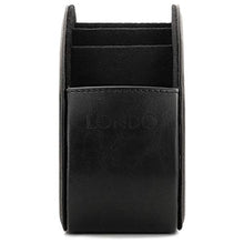 Londo Porta Telecomandi con 5 scomparti - Per contenere telecomandi di TV, stereo, decoder, DVD, Blu-Ray - in Ecopelle con fodera interna in suede. Adatto per salotto o camera da letto, nero