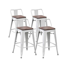Set di 4 sgabelli da bar in metallo con schienale basso (66 cm)