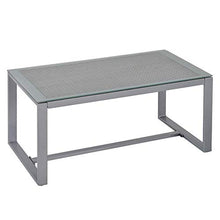 Set Salotto da Giardino Divano 2 Poltrone e Tavolino in Metallo e Rattan Grigio