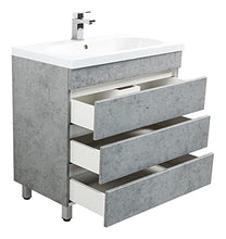 Mobile bagno a terra Talis 70 grigio cemento, 3 cassetti senza maniglie
