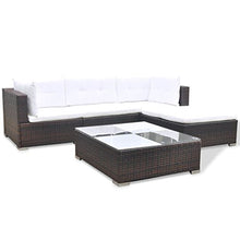 vidaXL Divano da Esterno Set 14 pz in Polirattan Marrone Sofa Giardino Patio